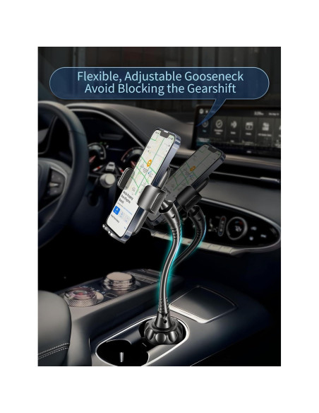 Soporte para Teléfono TOPGO para Coche Ajustable Negro Soporte para Teléfono TOPGO para Coche Ajustable Negro