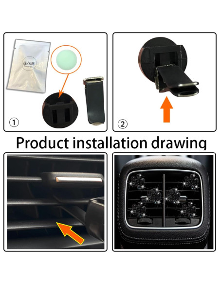 Clip de Ventilación para Auto Jowxsx, 4 Piezas Flor Daisy Clip de Ventilación para Auto Jowxsx, 4 Piezas Flor Daisy