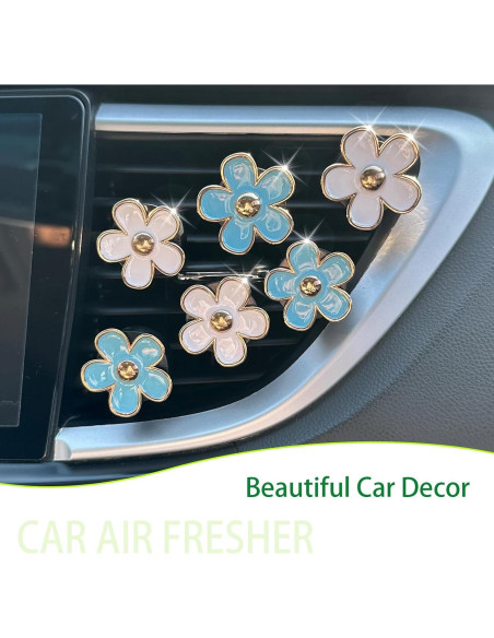 6 Clips Ambientador de Auto Flores ORIESSE Azul y Blanco 6 Clips Ambientador de Auto Flores ORIESSE Azul y Blanco