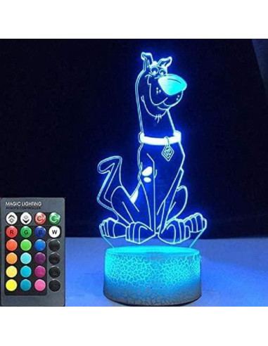 Lámpara Nocturna 3D LED Olwekqx Perro Caricatura 16 Colores