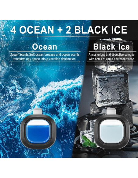 Aromatizante para Automóvil JUSTTOP 6PK - 4 Océano y 2 Hielo Cristal Aromatizante para Automóvil JUSTTOP 6PK - 4 Océano y 2 Hielo Cristal