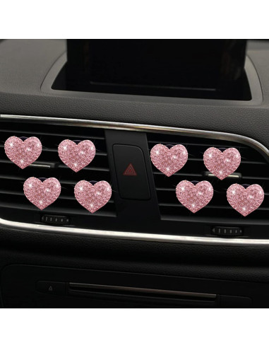 Clips de Ventilación Gowxs con Corazón Brillante Rosa - 2 Piezas