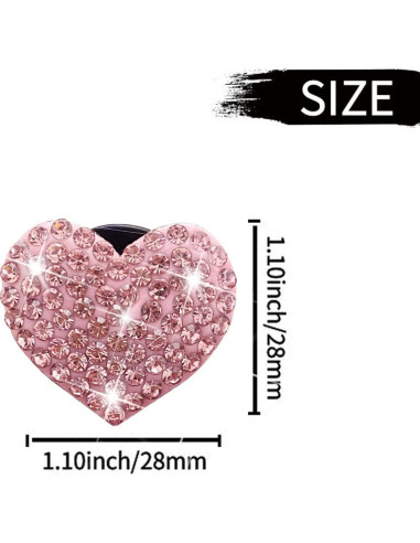 Clips de Ventilación Gowxs con Corazón Brillante Rosa - 2 Piezas