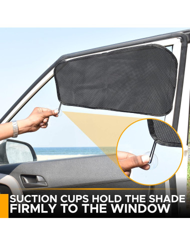 Cortina Solar EcoNour para Ventana Lateral de Auto - Negro
