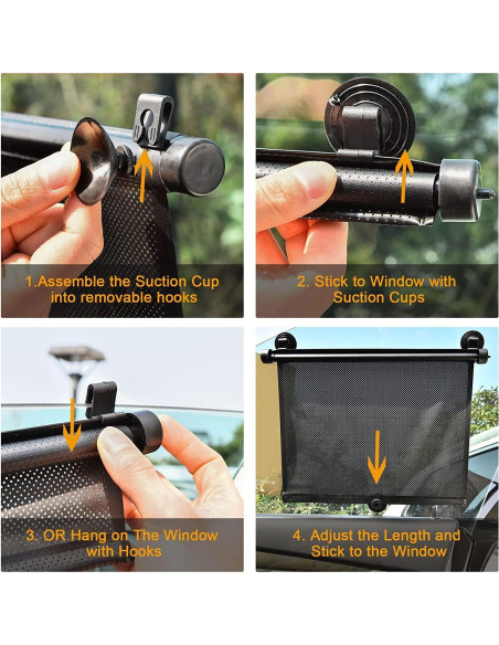 Sombra Retráctil para Ventana Lateral de Auto Yaaduo 40.64x45.72cm Sombra Retráctil para Ventana Lateral de Auto Yaaduo 40.64x45.72cm