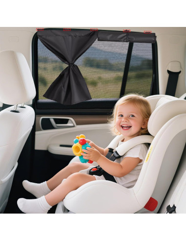 Cortinas para Ventanas de Auto ZATOOTO 2-Pack Sombra Solar 3-en-1