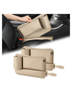 Relleno Espacio Asientos Coche Semtomn 2 Piezas Beige
