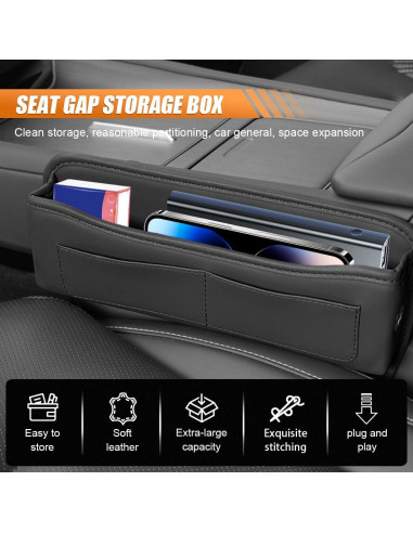 Organizador de Espacio entre Asientos de Coche LAINLOY Negro