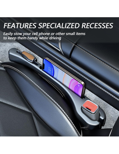 Relleno Espacio Asiento Coche LEIWOOR 2 Pcs Cuero PU