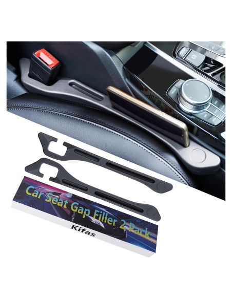 Relleno Espacio entre Asientos de Coche Kifas 2 Piezas Negro Relleno Espacio entre Asientos de Coche Kifas 2 Piezas Negro