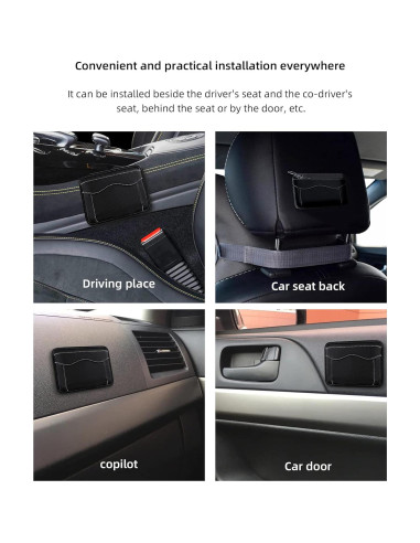 Organizador de Bolsillo Lateral para Coche SUJADE QCZWD001 Negro