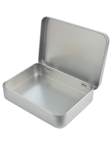 12 Cajas de Lata Rectangulares Wobe con Bisagra 11.4x8.4x2.3 cm 12 Cajas de Lata Rectangulares Wobe con Bisagra 11.4x8.4x2.3 cm