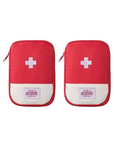 Paquete de 2 Mini Bolsas de Primeros Auxilios NentMent Rojo