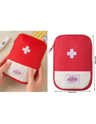 Paquete de 2 Mini Bolsas de Primeros Auxilios NentMent Rojo