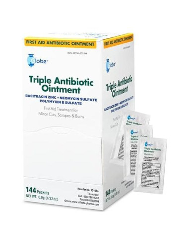 Ungüento Antibiótico Triple Globe 0.9g - Paquete de 144