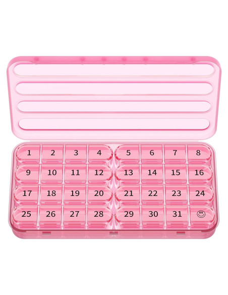 Organizador de Pastillas Mensual Zoksi Rosa 31 Compartimentos Organizador de Pastillas Mensual Zoksi Rosa 31 Compartimentos