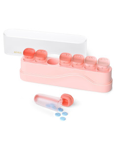 Organizador Semanal de Pastillas KOVIUU Rosa 7 Días Desmontable