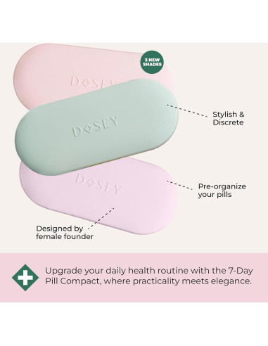 Organizador de Pastillas Dosey Compacto 7 Días con Espejo Salvia