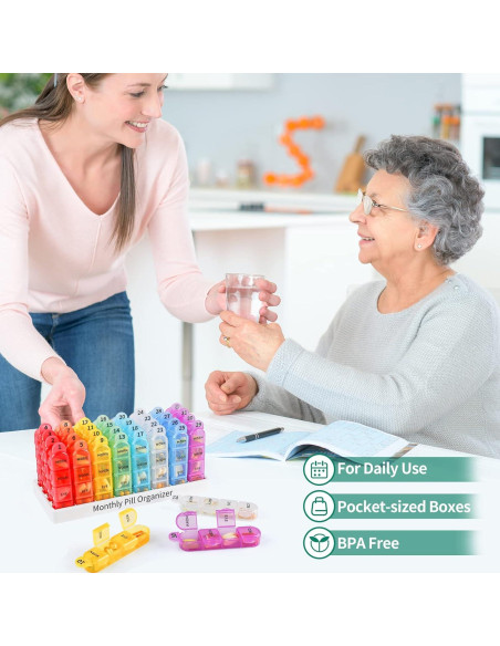 Organizador de Pastillas Mensual Daviky 4 Veces al Día 30 Días Organizador de Pastillas Mensual Daviky 4 Veces al Día 30 Días