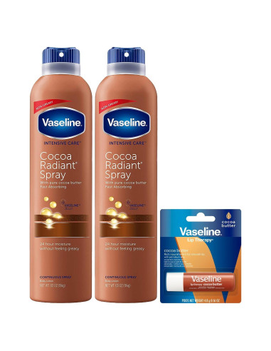 Spray Hidratante Cacao Vaseline 2-Pack + Balsamo Labial