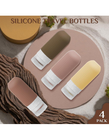 HCFGS Set de 4 Botellas de Viaje Silicona 60 ml A Prueba de Fugas