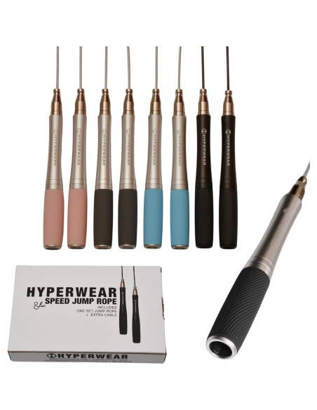 Cuerda de Salto Ajustable Hyperwear - Aluminio y Silicona, 2.79m