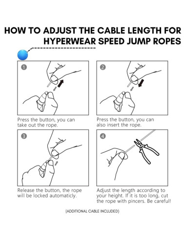 Cuerda de Salto Ajustable Hyperwear - Aluminio y Silicona, 2.79m