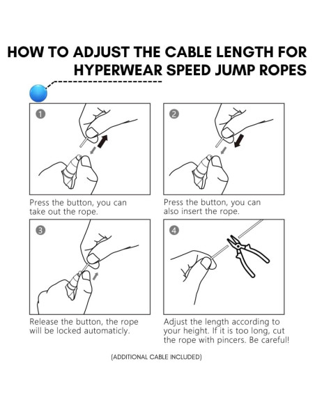 Cuerda de Salto Ajustable Hyperwear - Aluminio y Silicona, 2.79m