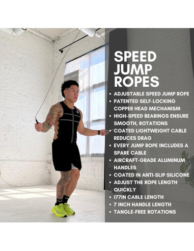 Cuerda de Salto Ajustable Hyperwear - Aluminio y Silicona, 2.79m