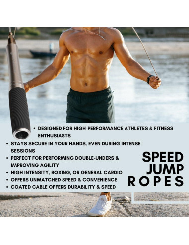 Cuerda de Salto Ajustable Hyperwear - Aluminio y Silicona, 2.79m