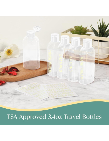 Botellas de Viaje CHEODIN 5 pcs 100ml Aprobadas por TSA Botellas de Viaje CHEODIN 5 pcs 100ml Aprobadas por TSA