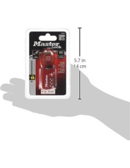 Candado de Equipaje Master Lock TSA 4688D Combinación 3 Dígitos Candado de Equipaje Master Lock TSA 4688D Combinación 3 Dígitos