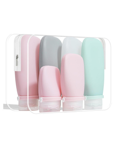 Juego de Botellas de Viaje Wzsipod 6 Piezas Silicona 3oz 2oz 1oz