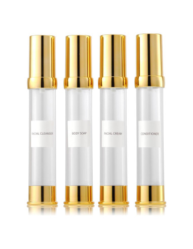 Juego de Botellas de Viaje Doradas 30ml XQNCBY 4 Piezas