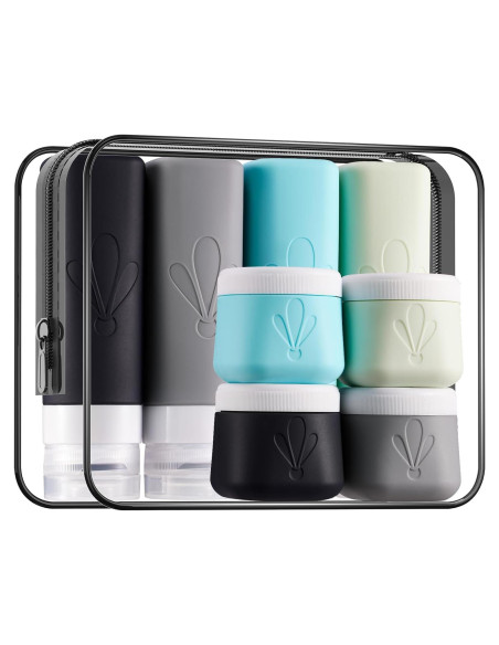Set de Botellas de Viaje INSFIT 8 Piezas 90ml y Tarros 60ml Set de Botellas de Viaje INSFIT 8 Piezas 90ml y Tarros 60ml