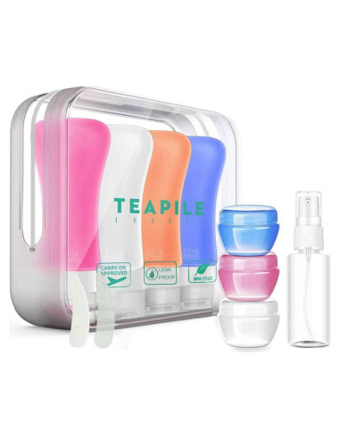 Paquete de 4 Botellas de Viaje Teapile 90ml a Prueba de Fugas