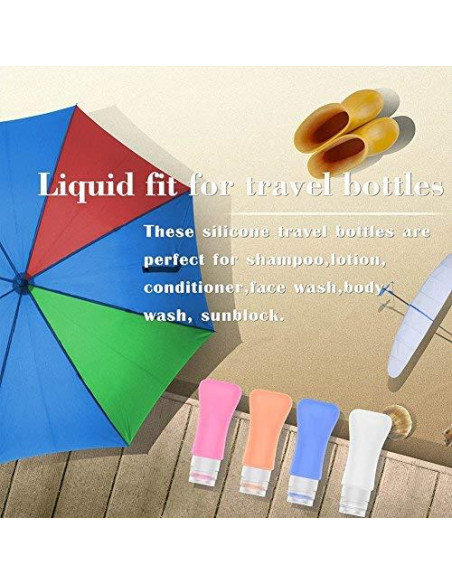 Paquete de 4 Botellas de Viaje Teapile 90ml a Prueba de Fugas Paquete de 4 Botellas de Viaje Teapile 90ml a Prueba de Fugas