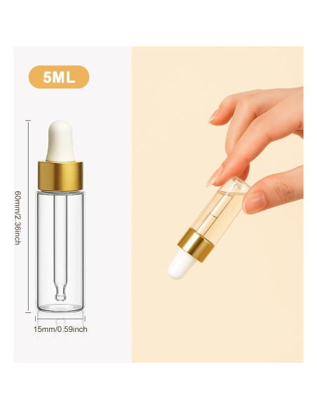 10 Botellas Cuentagotas de Vidrio ETTSNU 1ml A Prueba de Fugas 10 Botellas Cuentagotas de Vidrio ETTSNU 1ml A Prueba de Fugas