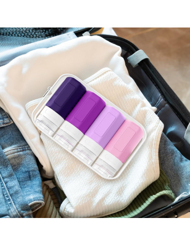 Botellas de viaje 60 ml Ruinovate silicona TSA 4 pack púrpura