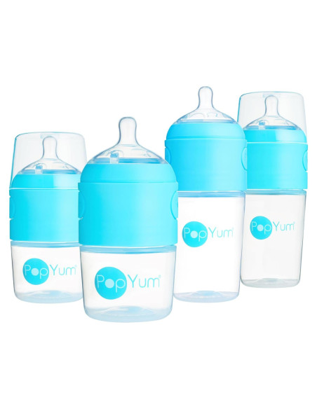 Biberones PopYum Anti-Cólicos 4-Pack Azul 150ml y 260ml Biberones PopYum Anti-Cólicos 4-Pack Azul 150ml y 260ml