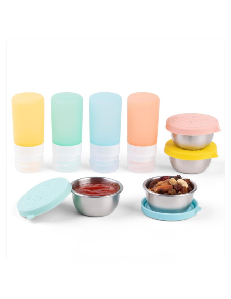 Juego de Contenedores de Salsa MICEBAY 8 Piezas 2oz Silicona Juego de Contenedores de Salsa MICEBAY 8 Piezas 2oz Silicona