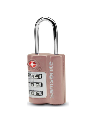 Candado de Combinación Samsonite Rosa Polvoriento TSA 3 Discos