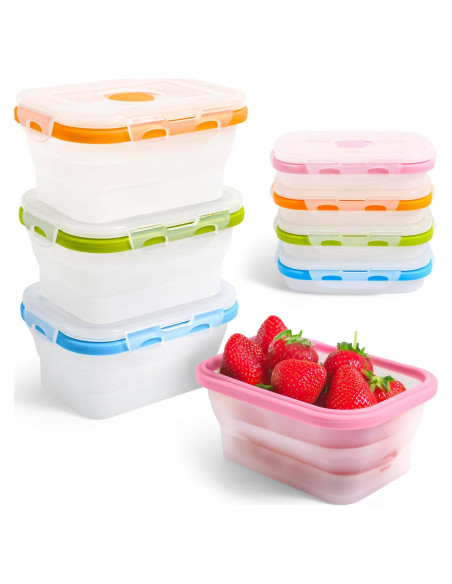 Set de 4 Contenedores Plegables Ecoberi 355ml Silicona BPA Free Set de 4 Contenedores Plegables Ecoberi 355ml Silicona BPA Free