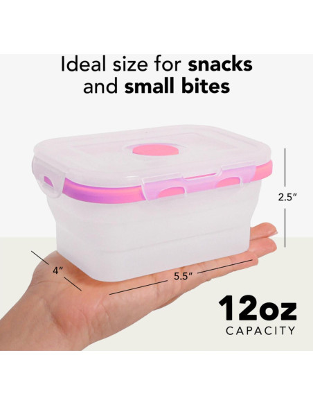 Set de 4 Contenedores Plegables Ecoberi 355ml Silicona BPA Free Set de 4 Contenedores Plegables Ecoberi 355ml Silicona BPA Free