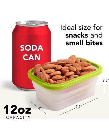 Set de 4 Contenedores Plegables Ecoberi 355ml Silicona BPA Free