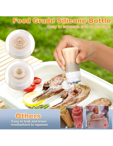 Set de 4 Botellas de Squeeze Seropy 2 oz Silicona A Prueba de Fugas