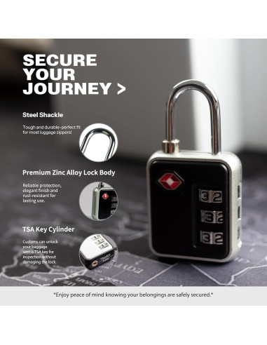 Candado de Combinación TSA UP Security - Pequeño y Duradero