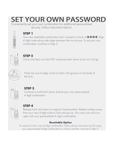 Candado de Combinación TSA UP Security - Pequeño y Duradero