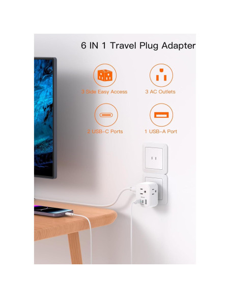 Adaptador de Enchufe 6 en 1 BESHON Tipo A para Japón Adaptador de Enchufe 6 en 1 BESHON Tipo A para Japón