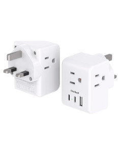 Adaptador de Enchufe de Viaje Tipo G One Beat 3 Salidas USB